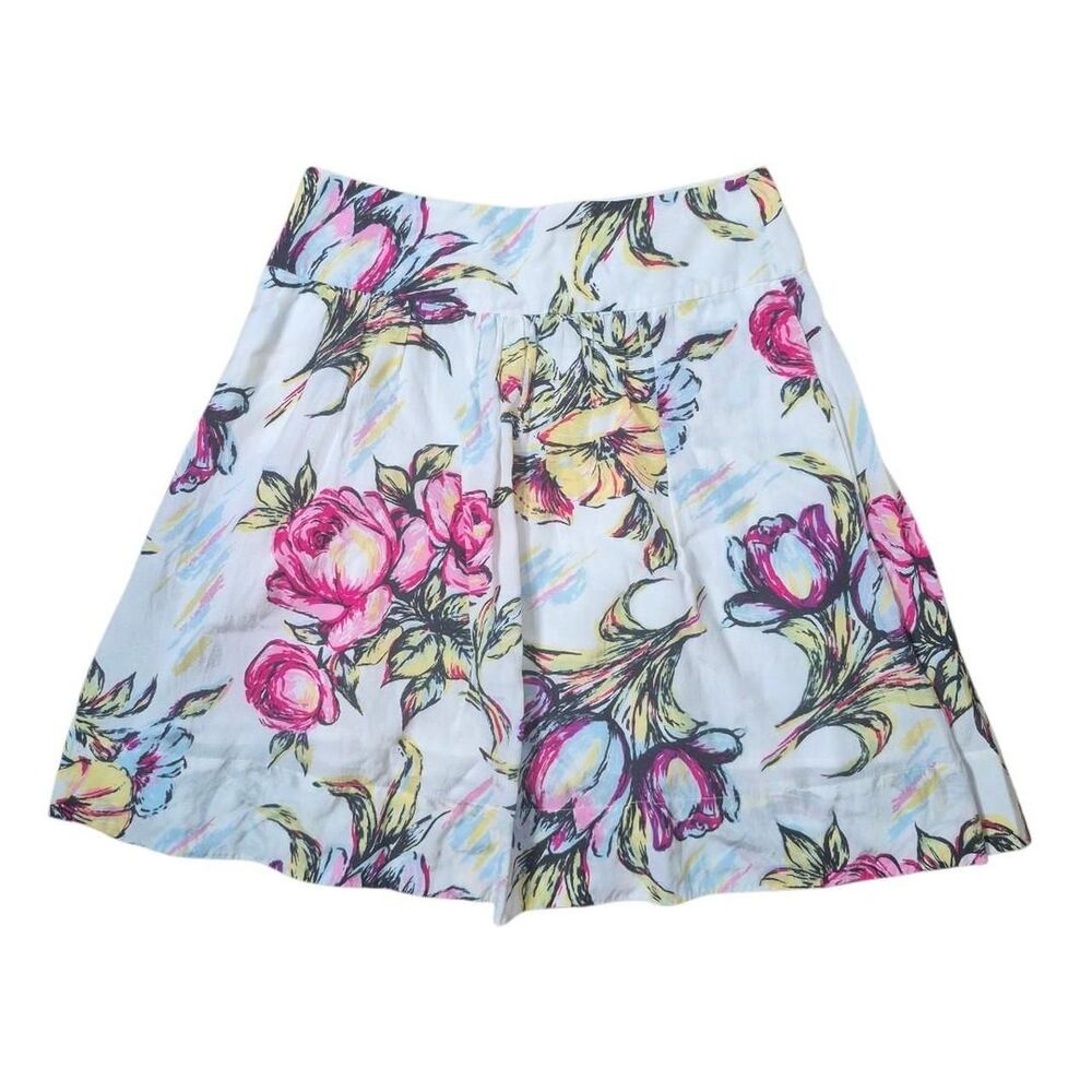 CAbi Afternoon In The Garden Floral Watercolor A-line Skirt Vintage Y2K Size 2